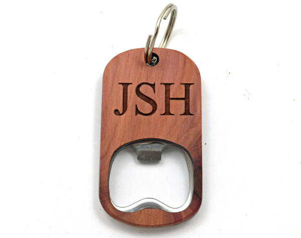 Customizable Wooden Key Chain Bottle Opener