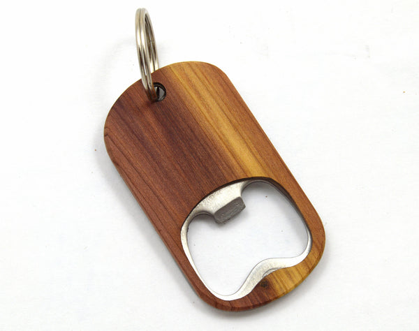 Customizable Wooden Key Chain Bottle Opener