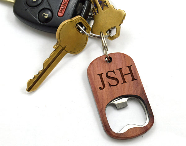 Customizable Wooden Key Chain Bottle Opener