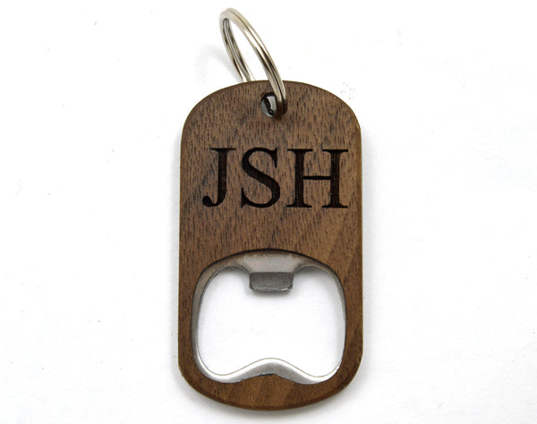 Customizable Wooden Key Chain Bottle Opener