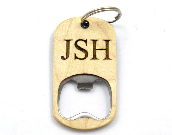 Customizable Wooden Key Chain Bottle Opener