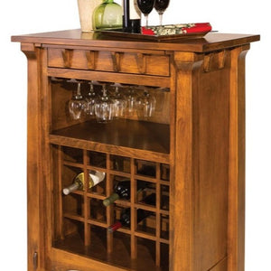 Manitoba - Solid Wood Wine Cabinet with Hidden Drawer