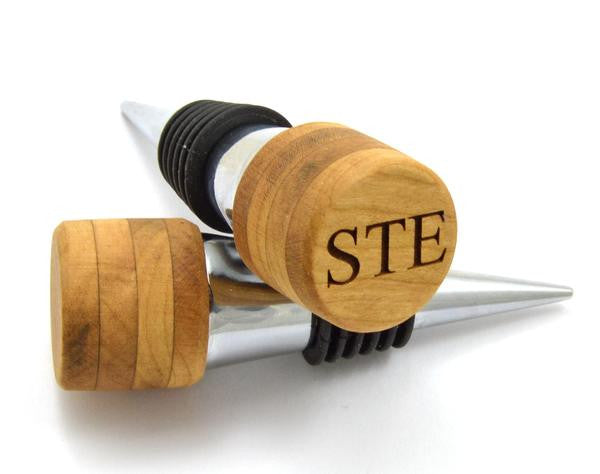Cherry Wood Wine Stopper with Custom Engraving Option