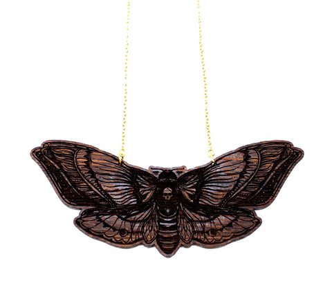 Death Moth Wenge Necklace