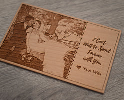 Personalized Wood Photo Card