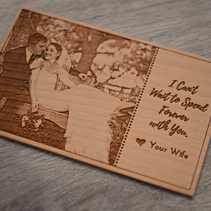 Personalized Wood Photo Card