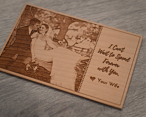 Personalized Wood Photo Card