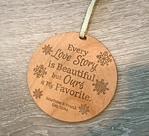 Every Love Story - Personalized Wood Ornament