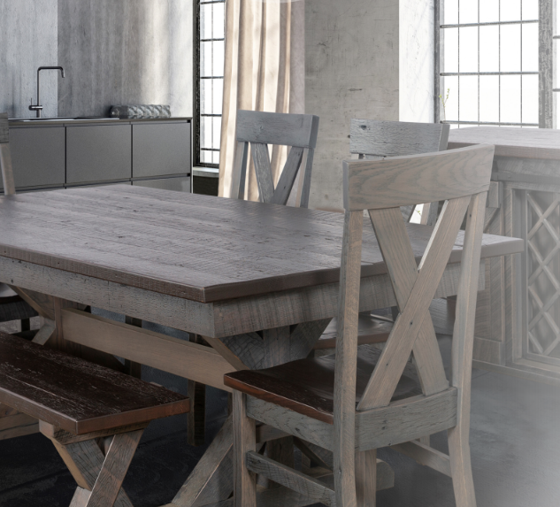Fairfield - Reclaimed Barnwood Dining Trestle Table
