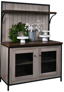 Livingston - Amish 2 Door Hutch with Barn Wood Top