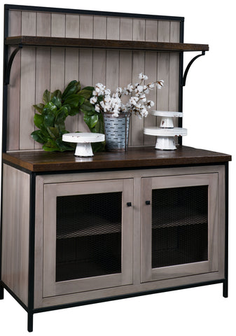 Livingston - Amish 2 Door Hutch with Barn Wood Top