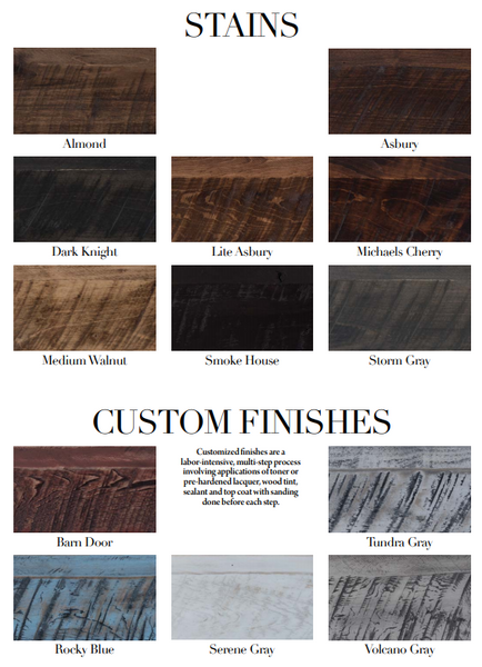 Amish Furniture Finish Color Guide