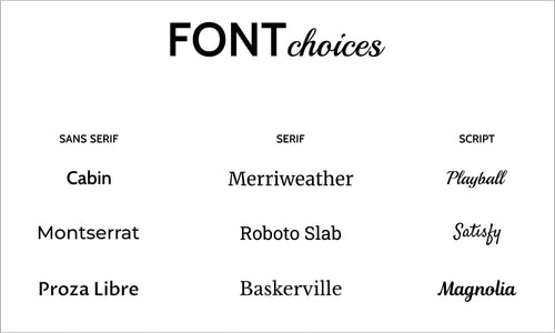 Engraving Font Choices