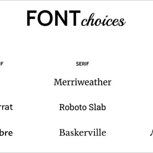 Engraving Font Choices