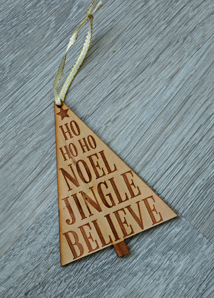 Christmas Tree Shaped Wood Ornament