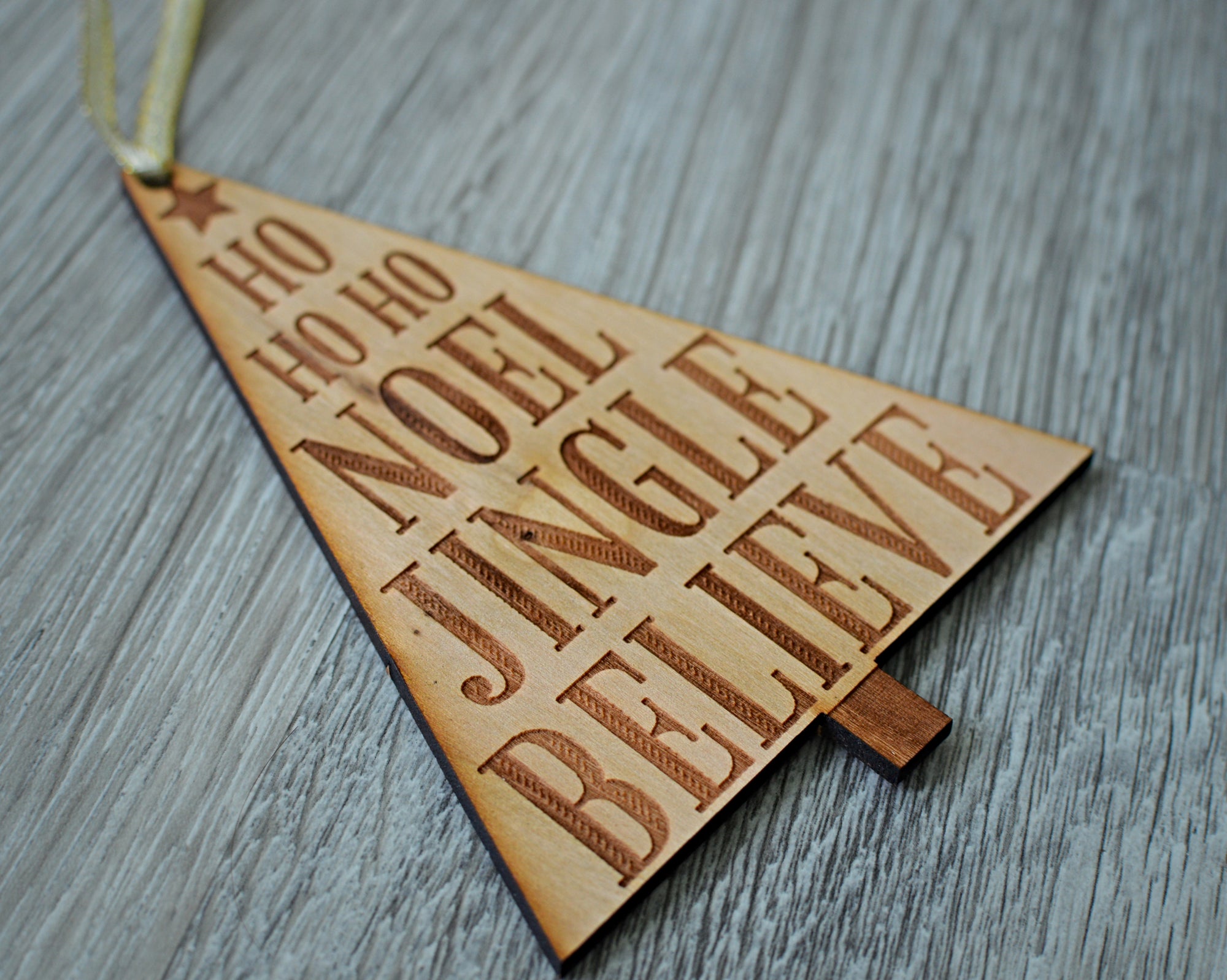 Ho Ho Ho Christmas Ornament Made From Wood