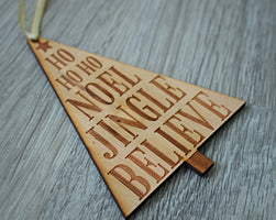 Ho Ho Ho Christmas Ornament Made From Wood