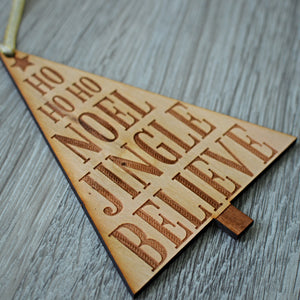 Ho Ho Ho Christmas Ornament Made From Wood
