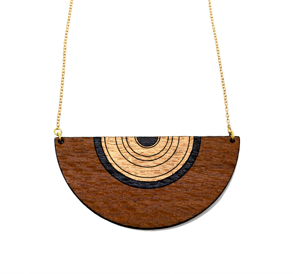 Half Moon Necklace - Lacewood