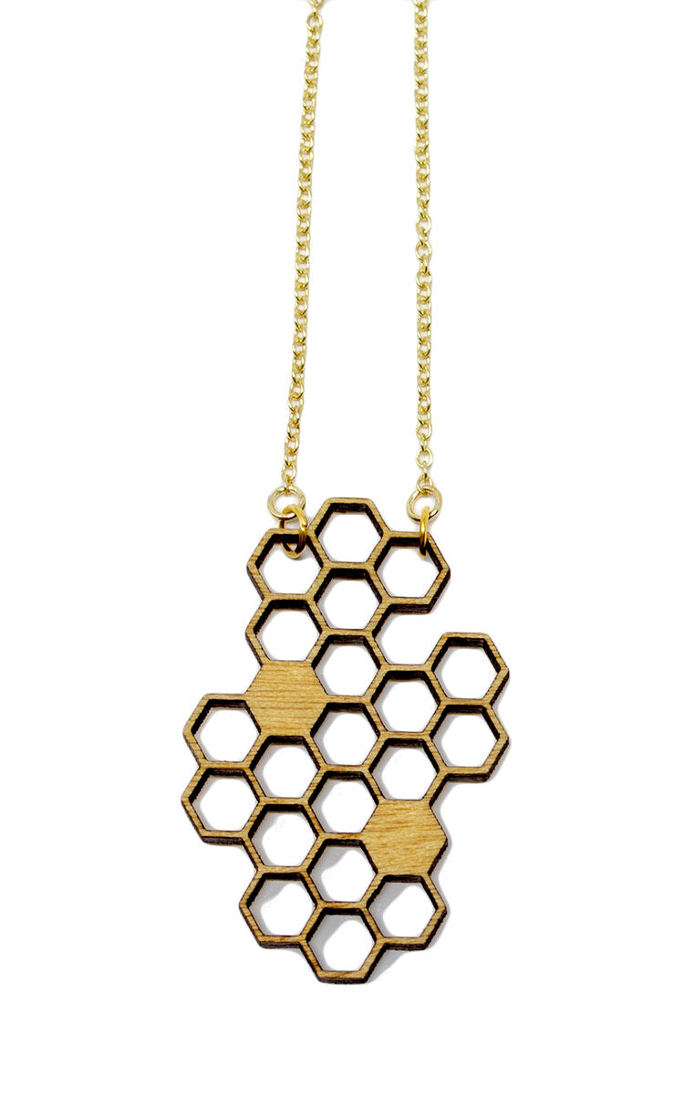 Honeycomb Necklace - Canarywood