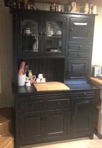 Lancaster - Amish Hoosier Hutch - Primitive Black