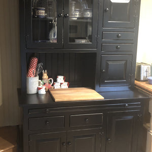 Lancaster - Amish Hoosier Hutch - Primitive Black