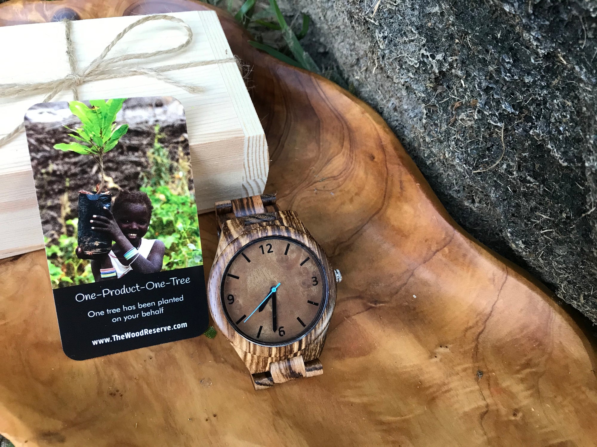 CAPO Zebra Burl Wood Watch with Custom Engraving Option