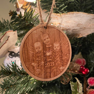 Cherry Wood Picture Ornament