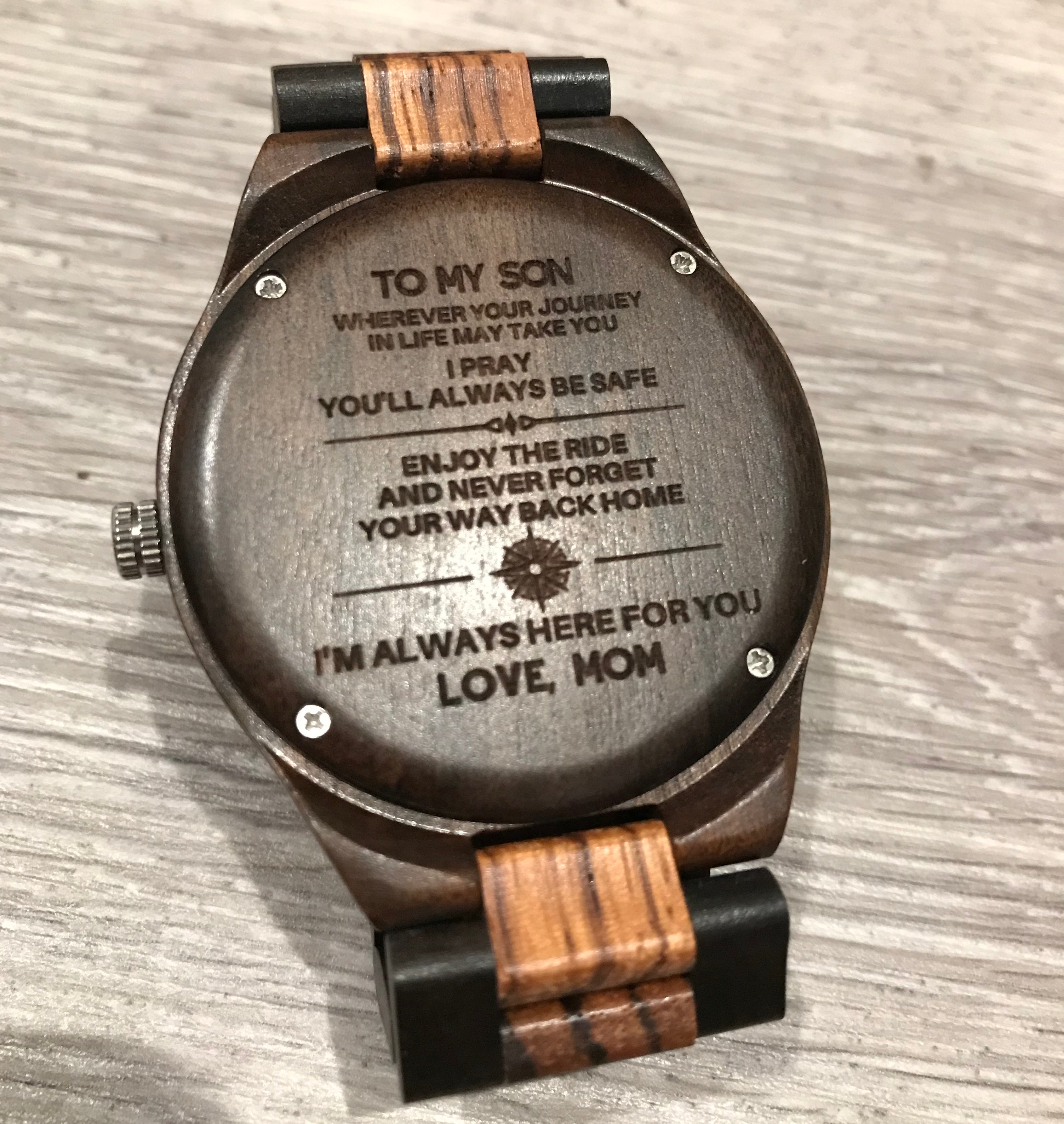 Oakland Raiders Wooden Wristwatch  Black Walnut Wood Chronograph Watch -  Free Custom Engraving - Engraved in Nature – Engraved In Nature