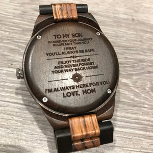 Real Wood Watch with Custom Engraving