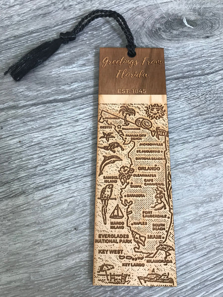 Florida Post Card - Wood Bookmark