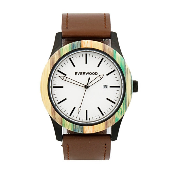 Inverness - Multi-Colored Bamboo Wood Watch