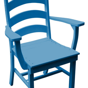 Poly Outdoor Ladderback Dining Arm Chair - Blue