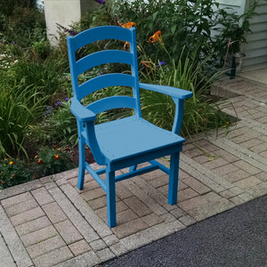 Poly Outdoor Ladderback Dining Arm Chair - Blue