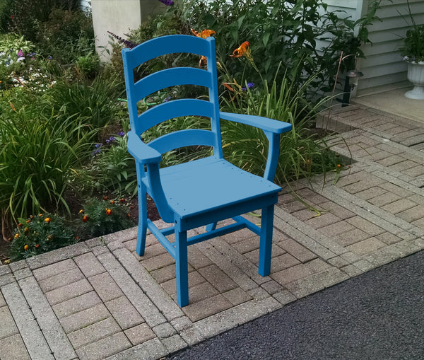 Poly Outdoor Ladderback Dining Arm Chair - Blue