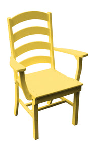 Poly Outdoor Ladderback Dining Arm Chair - Lemon Yellow