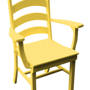 Poly Outdoor Ladderback Dining Arm Chair - Lemon Yellow