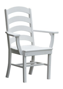 Poly Outdoor Ladderback Dining Arm Chair - White
