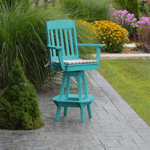 Poly Outdoor Traditional Swivel Bar Chair - Aruba Blue