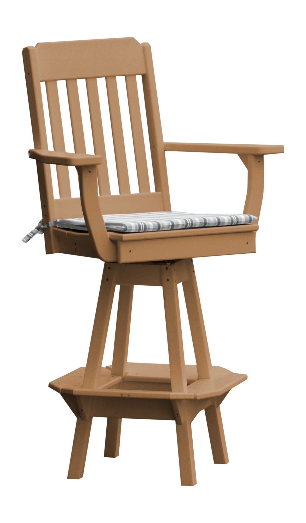 Poly Outdoor Traditional Swivel Bar Chair - Cedar