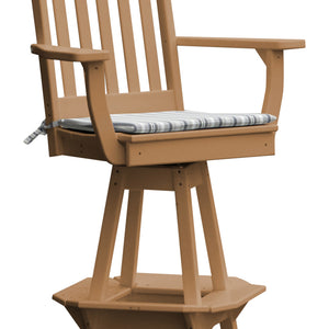 Poly Outdoor Traditional Swivel Bar Chair - Cedar