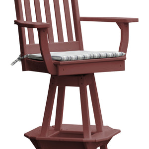 Poly Outdoor Traditional Swivel Bar Chair - Cherrywood