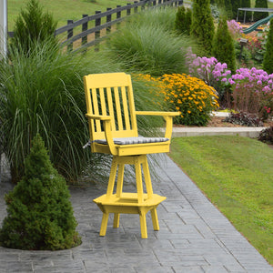 Poly Outdoor Traditional Swivel Bar Chair - Lemon Yellow
