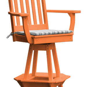 Poly Outdoor Traditional Swivel Bar Chair - Orange