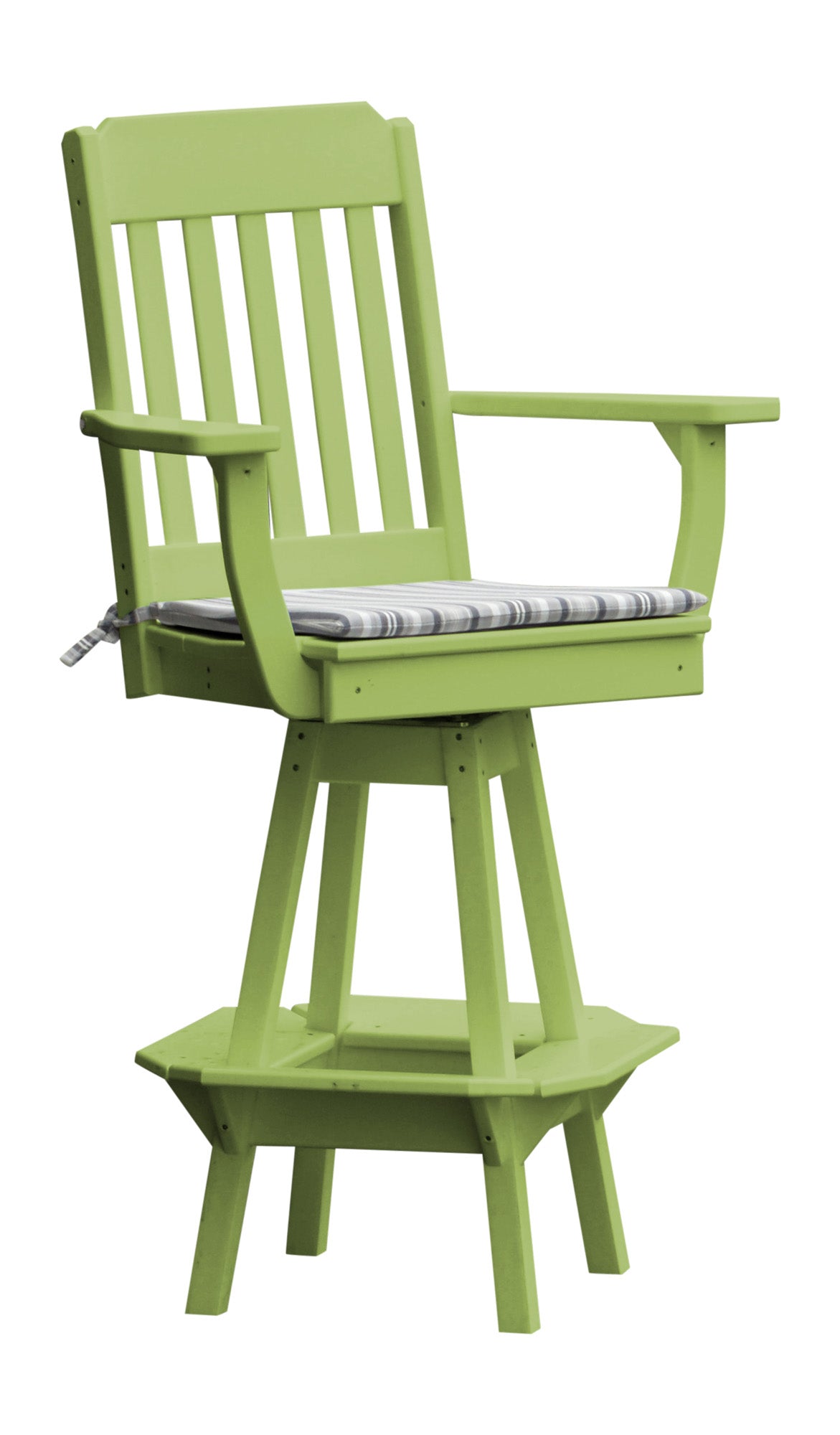 Poly Outdoor Traditional Swivel Bar Chair - Tropical Lime