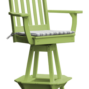 Poly Outdoor Traditional Swivel Bar Chair - Tropical Lime