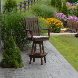 Poly Outdoor Traditional Swivel Bar Chair - Tudor Brown