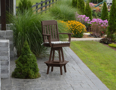 Poly Outdoor Traditional Swivel Bar Chair - Tudor Brown