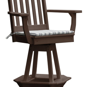 Poly Outdoor Traditional Swivel Bar Chair - Tudor Brown