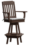 Poly Outdoor Traditional Swivel Bar Chair - Tudor Brown